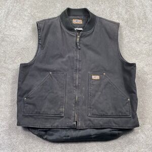 Big Smith Mens XL Black Duck Canvas Quilted Lined Workwear Vest H81200EBK